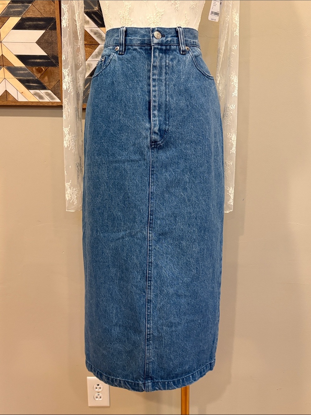 Vintage Ralph Lauren Country 90s Western Long Denim Jean Skirt size 6 - Picture 2 of 12